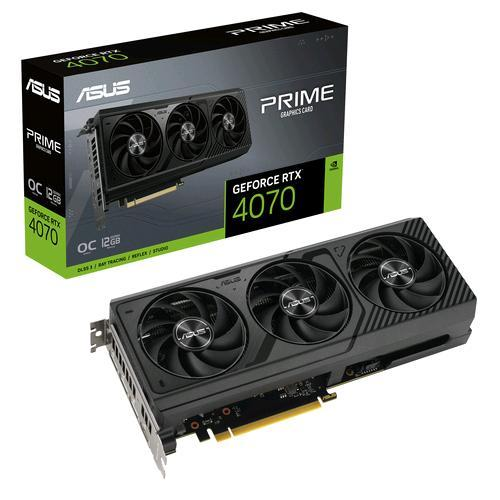 <b>ASUS Prime Prime GeForce RTX 4070 OC Edition 12GB</b> offre prestazioni grafiche eccezionali con 12GB GDDR6X. Ideale per <b>gaming</b> e professionisti, garantisce ray tracing in tempo reale e supporto DLSS 3 per un'esperienza visiva immersiva.